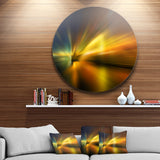 Blue Over Gold Texture' Abstract Circle Metal Wall Art
