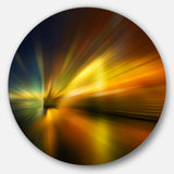 Blue Over Gold Texture' Abstract Circle Metal Wall Art