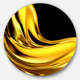 Yellow Gold Texture Pattern' Abstract Circle Metal Wall Art