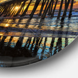 Oceanside Pier at Evening' Landscape Photography Circle Metal Wall Art