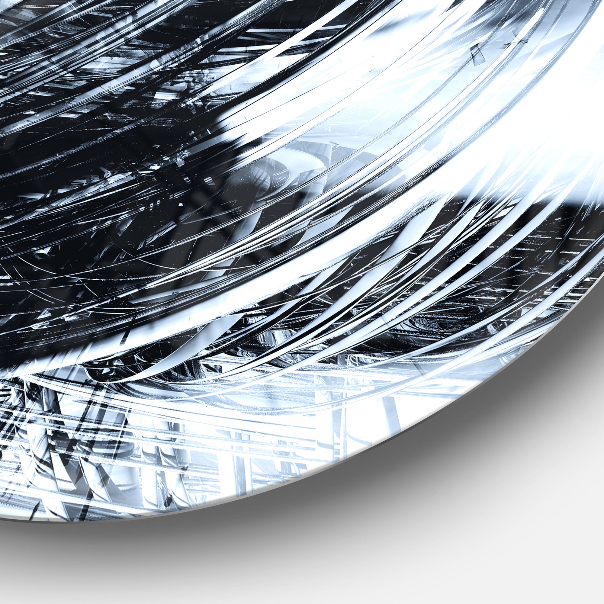 3D Abstract Art Black Spiral' Abstract Circle Metal Wall Art