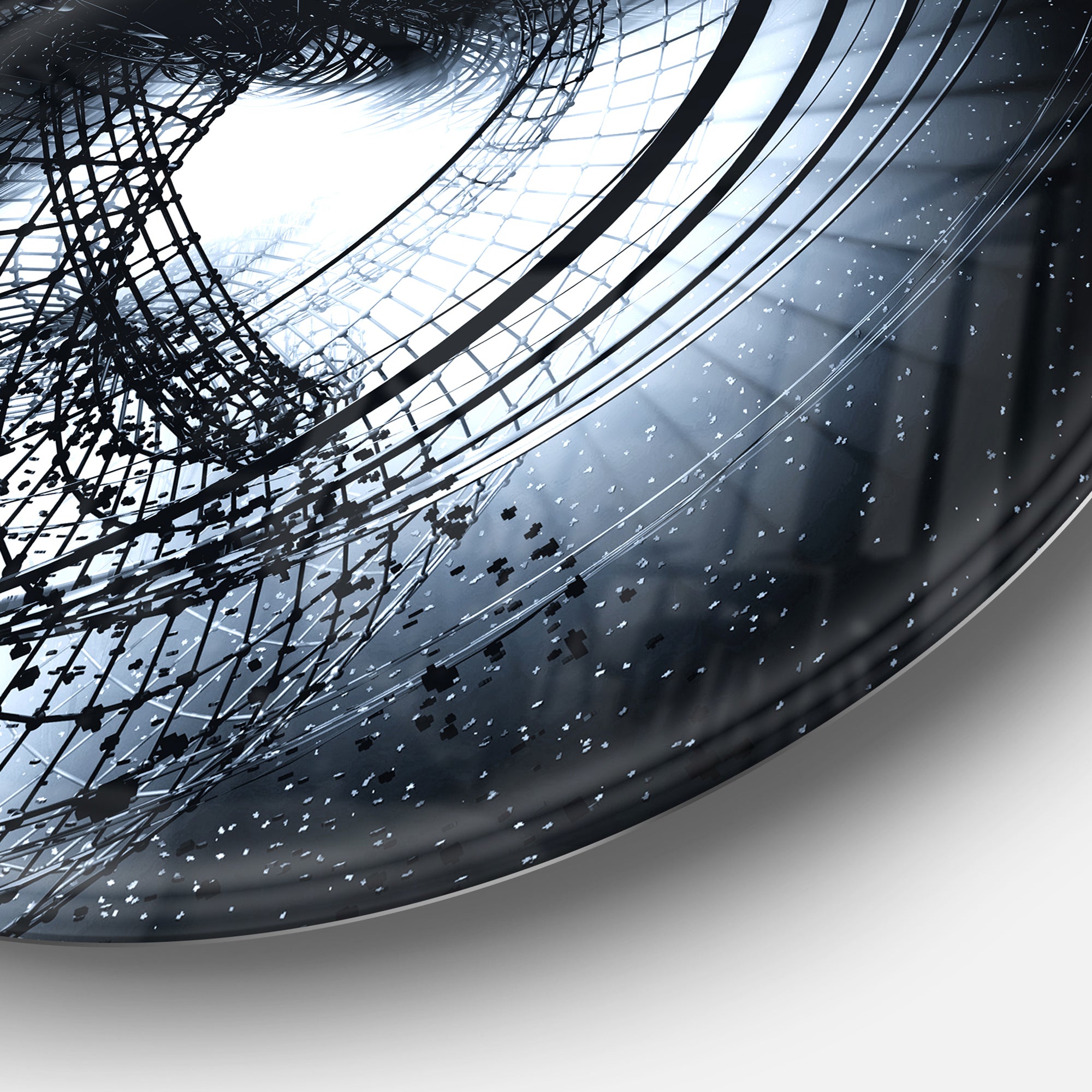 3D Abstract Art Black Spiral' Abstract Circle Metal Wall Art
