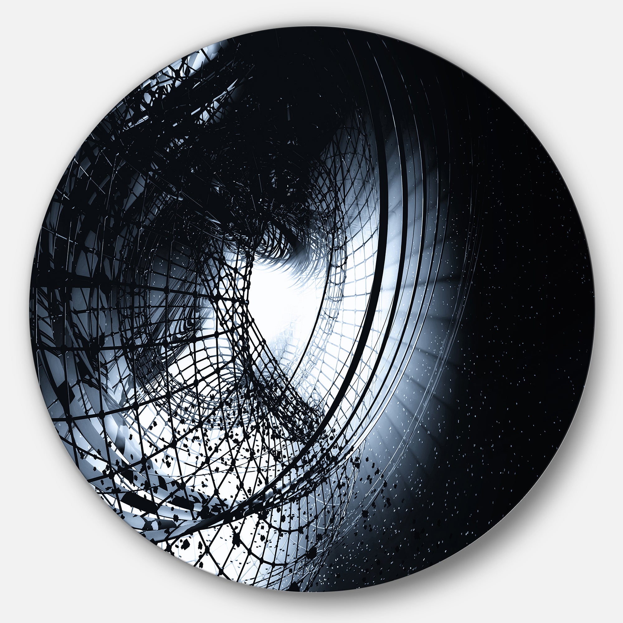 3D Abstract Art Black Spiral' Abstract Circle Metal Wall Art
