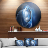 Fractal Lighting in Dark Blue' Abstract Circle Metal Wall Art