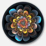 Fractal Flower Macro Close up' Floral Circle Metal Wall Art