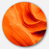 Orange Upper Antelope Canyon' Landscape Photography Circle Metal Wall Art