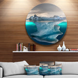 Large Iceberg in Sea' Seascape Photography Circle Metal Wall Art