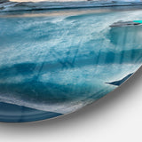 Large Iceberg in Sea' Seascape Photography Circle Metal Wall Art