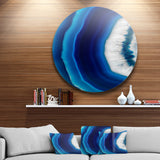 Blue Agate Crystal' Abstract Circle Metal Wall Art