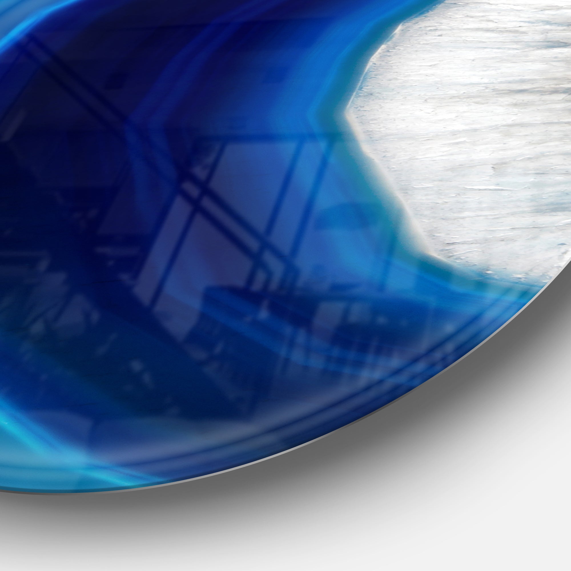 Blue Agate Crystal' Abstract Circle Metal Wall Art