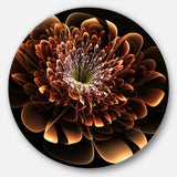 Brown Fractal Flower' Floral Circle Metal Wall Art