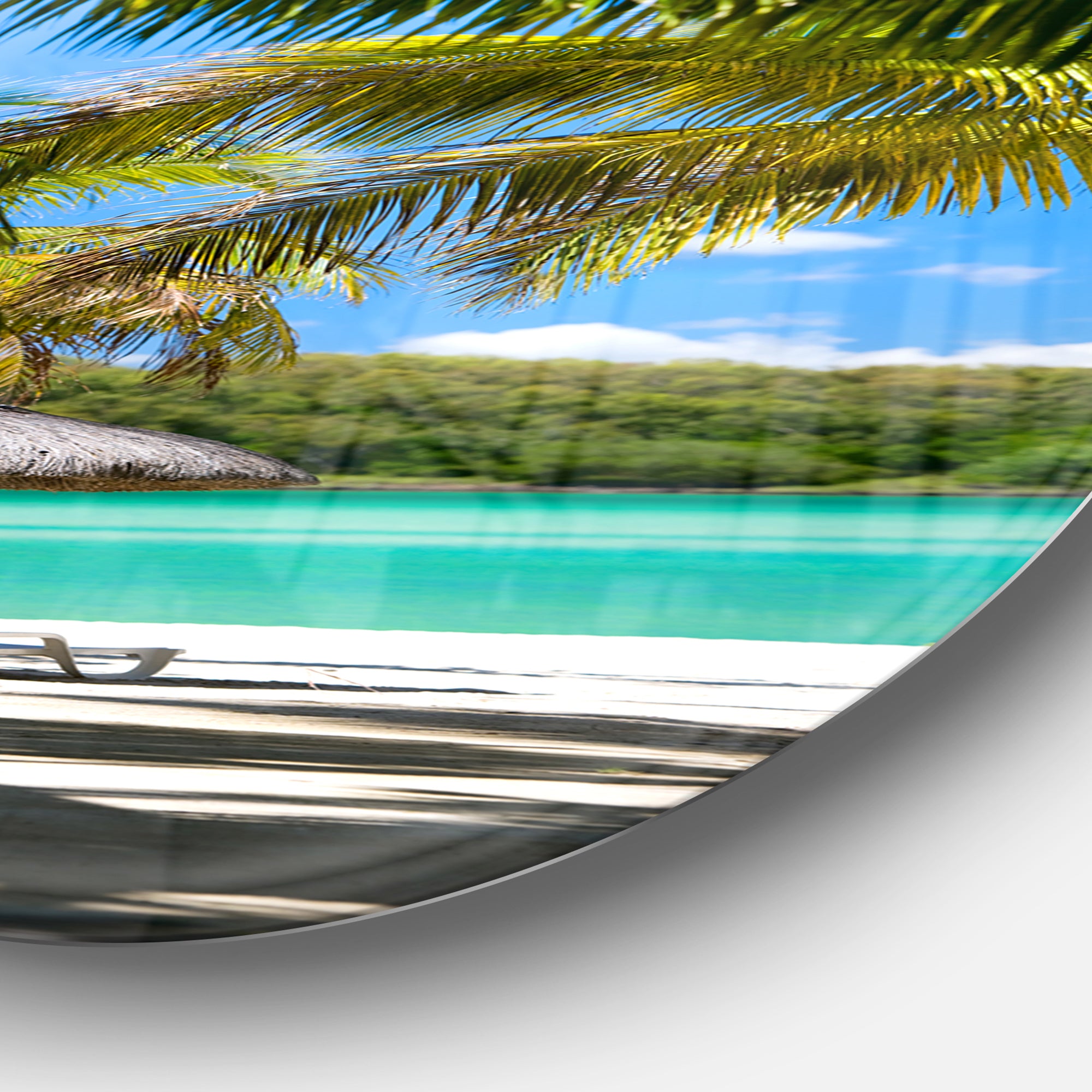 Tropical Paradise' Beach Photography Circle Metal Wall Art