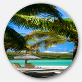 Tropical Paradise' Beach Photography Circle Metal Wall Art