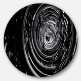 Fractal 3D Black Whirlwind' Abstract Circle Metal Wall Art
