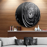 Fractal 3D Black Whirlwind' Abstract Circle Metal Wall Art
