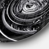 Fractal 3D Black Whirlwind' Abstract Circle Metal Wall Art