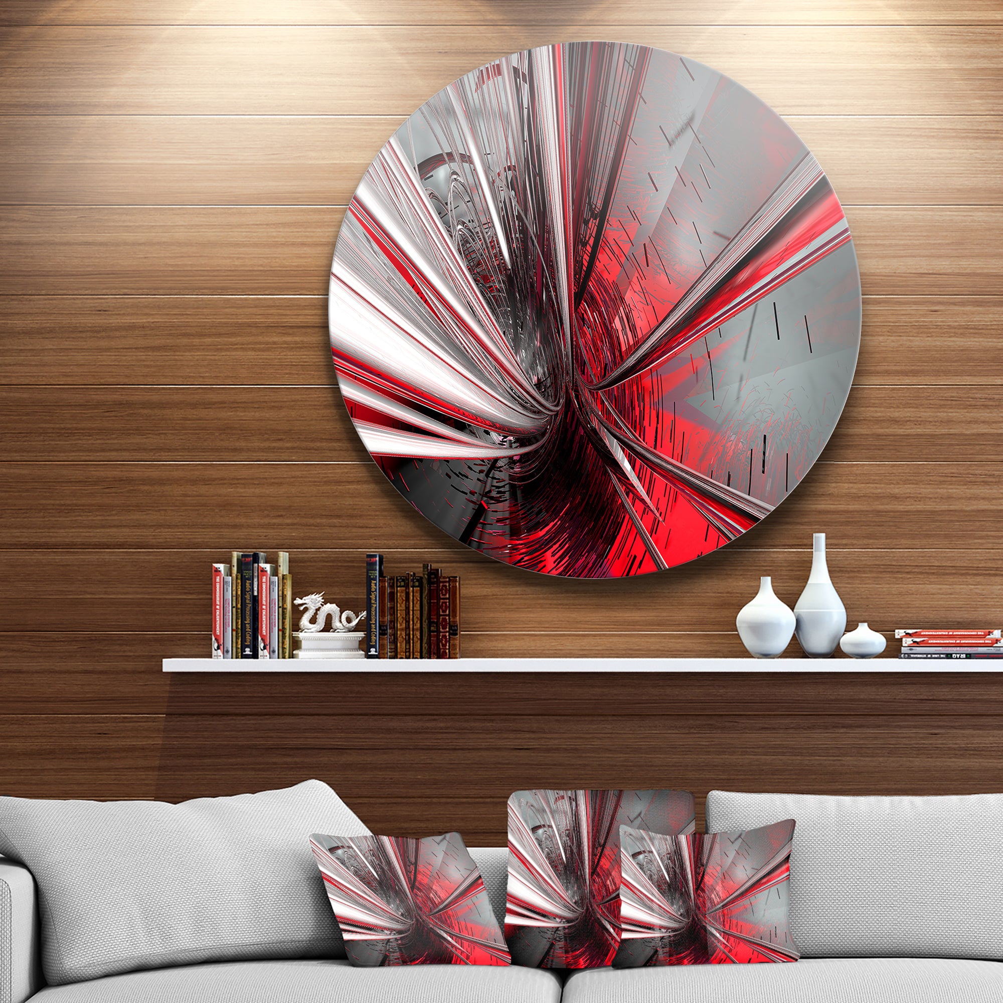 Fractal 3D Deep into Middle' Abstract Circle Metal Wall Art