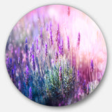 Growing and Blooming Lavender' Floral Circle Metal Wall Art