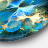 Fractal 3D Blue Bubbles' Abstract Circle Metal Wall Art