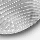 Fractal Bulgy White 3D Waves' Abstract Circle Metal Wall Art