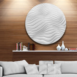 Fractal Rippled White 3D Waves' Abstract Circle Metal Wall Art