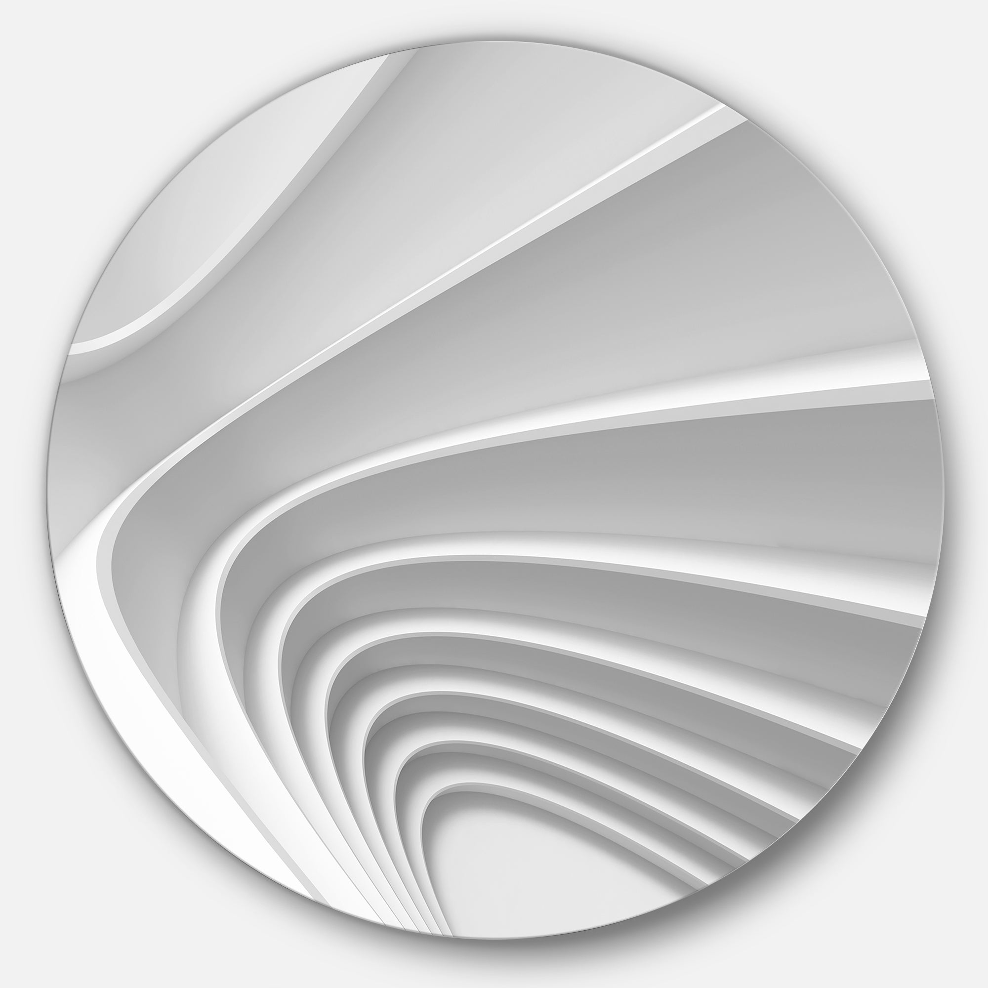 Fractal Bulgy Layered 3D Waves' Abstract Circle Metal Wall Art