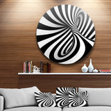 Spiral Black n White' Abstract Circle Metal Wall Art