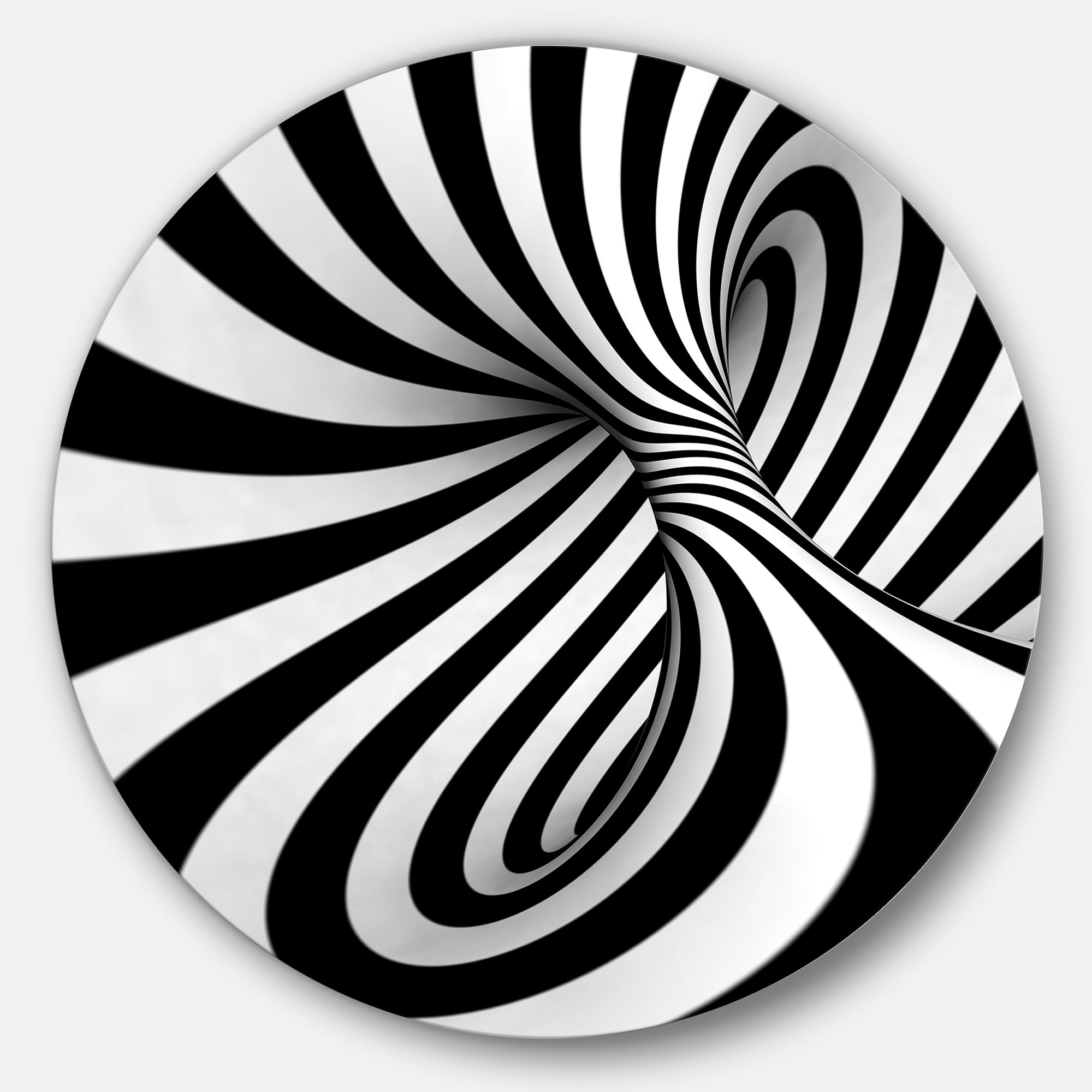 Spiral Black n White' Abstract Circle Metal Wall Art