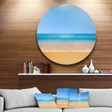 Dark View of Tropical Beach' Seashore Photo Circle Metal Wall Art