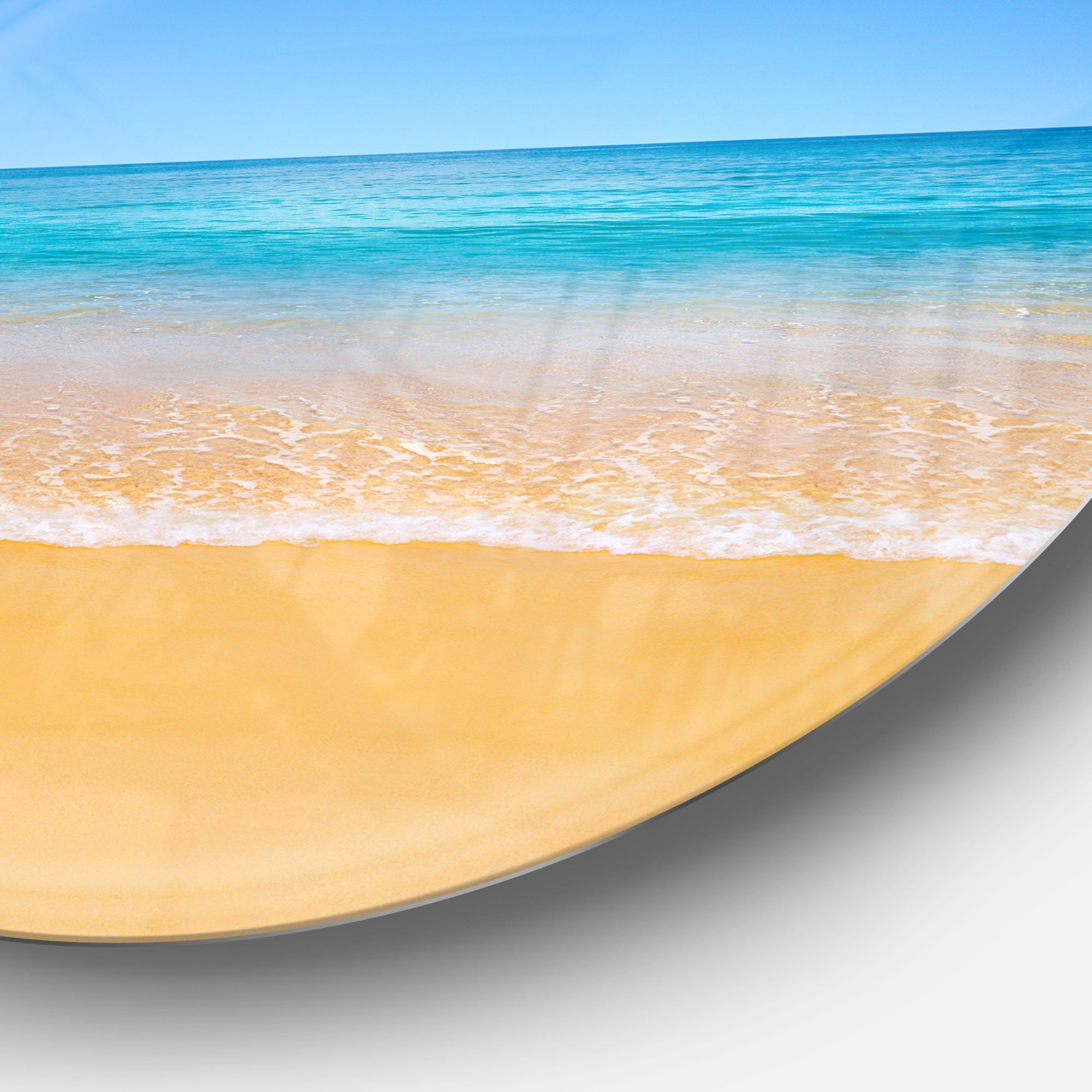 Dark View of Tropical Beach' Seashore Photo Circle Metal Wall Art