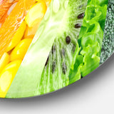 Fruits Berries and Vegie Collage' Floral Circle Metal Wall Art