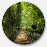 Forest Way to Emerald Pool' Landscape Photo Circle Metal Wall Art