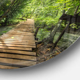 Forest Way to Emerald Pool' Landscape Photo Circle Metal Wall Art