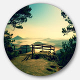 Full Moon Autumn Midnight' Landscape Photo Circle Metal Wall Art