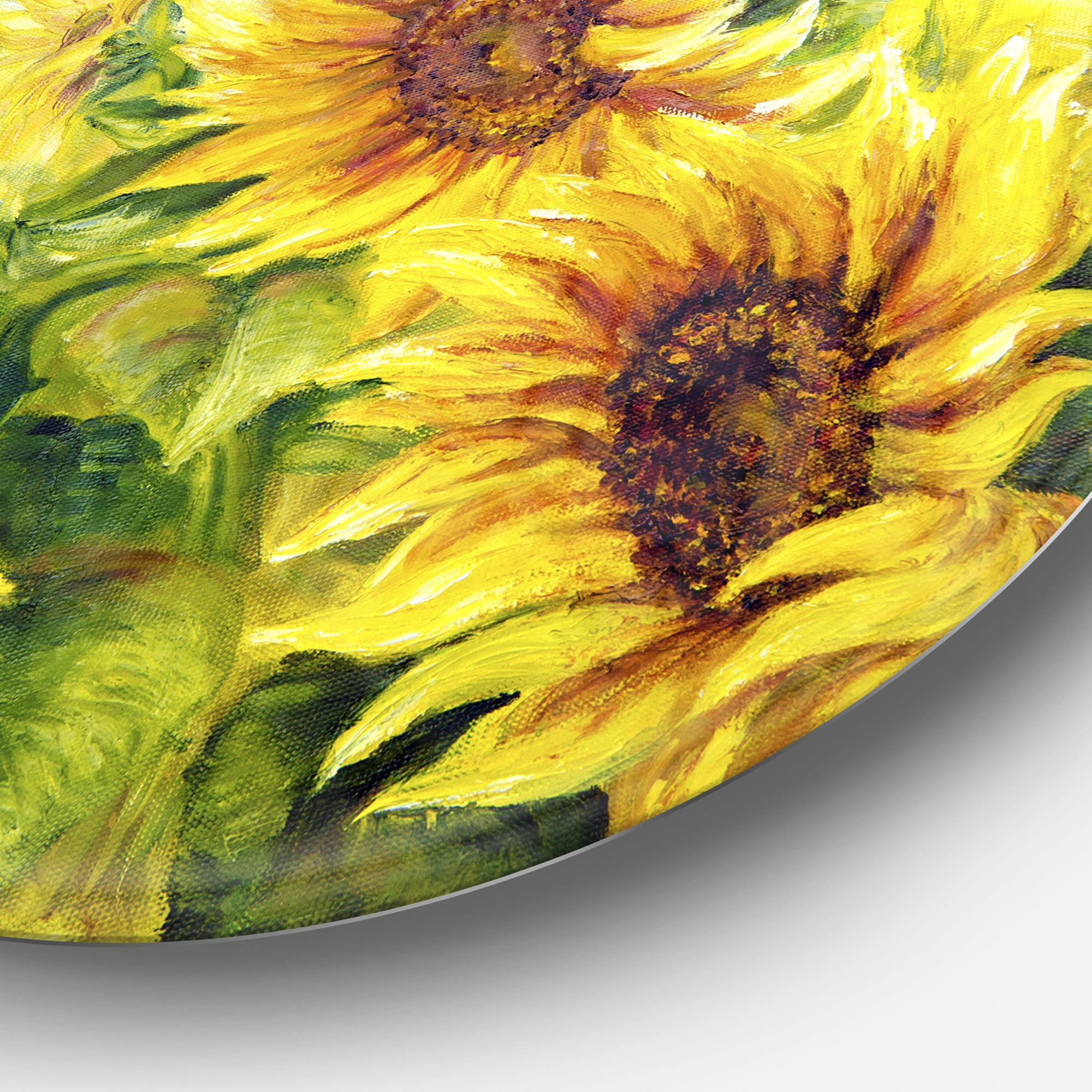 Bright Yellow Sunny Sunflowers' Floral Metal Artwork