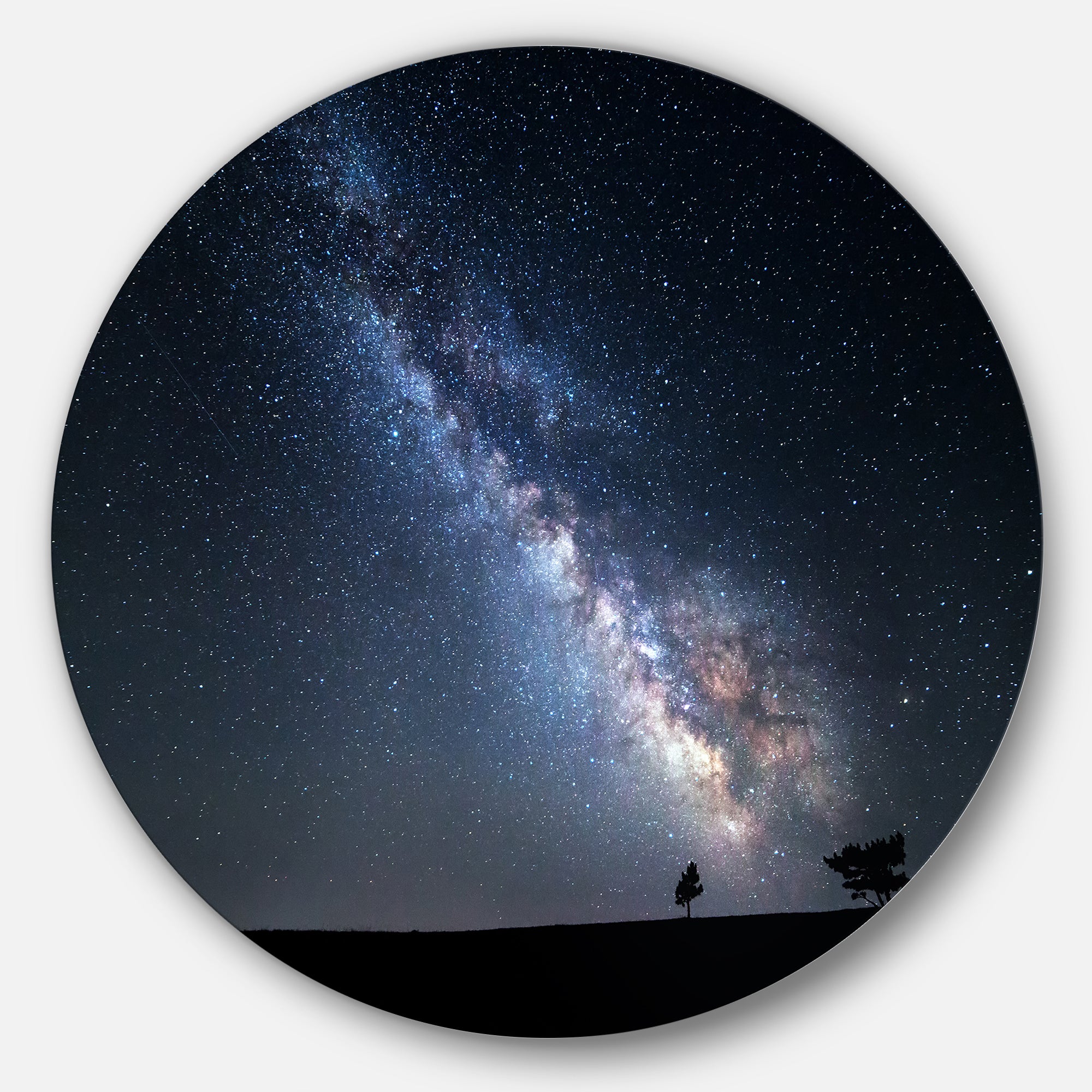 Summer Night with Stars in Crimea' Circle Landscape Circle Metal Wall Art