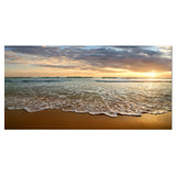 Bright Cloudy Sunset in Calm Ocean Wall Art