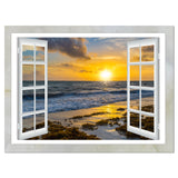 Open Window to Bright Yellow Sunset Wall Art