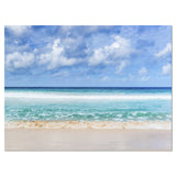 Tranquil Beach under White Clouds Wall Art