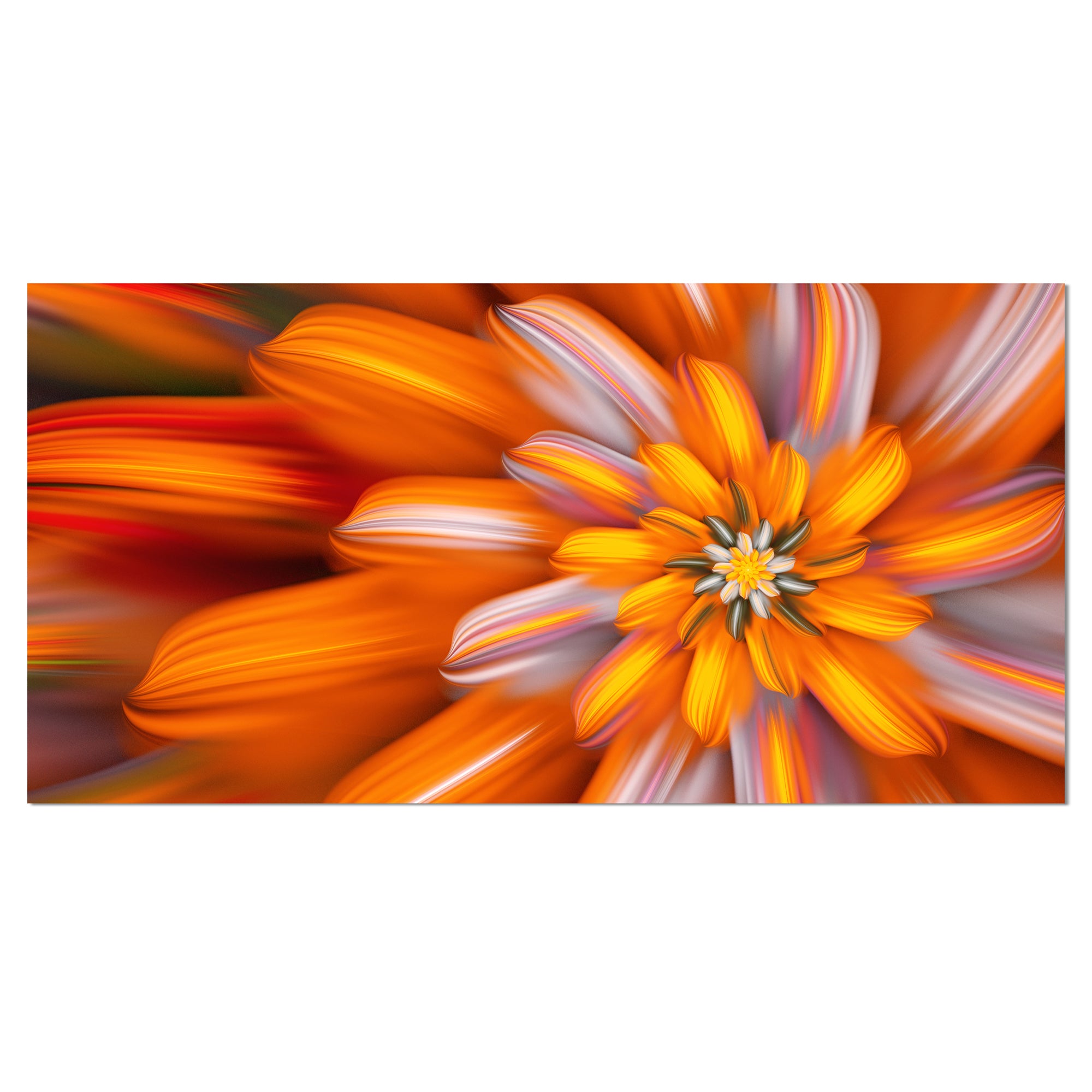 Massive Orange Fractal Flower Wall Art