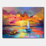 Sunset Painting With Colorful Reflections II Wall Art