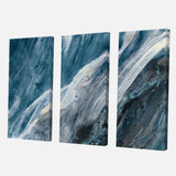 Designart 'Splash Blue Indigo' Modern Canvas Artwork - 36x28 - 3 Panels