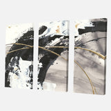 Designart 'Glam Painted Arcs I' Transitional Gallery-wrapped Canvas - 36x28 - 3 Panels