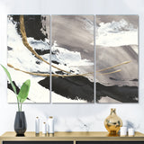 Designart 'Glam Painted Arcs II' Transitional Canvas Artwork - 36x28 - 3 Panels