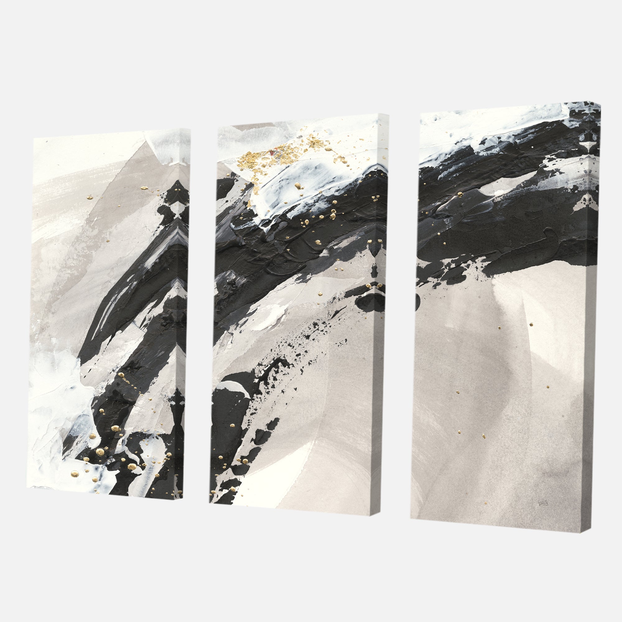 Designart 'Glam Painted Arcs IV' Transitional Premium Canvas Wall Art - 36x28 - 3 Panels