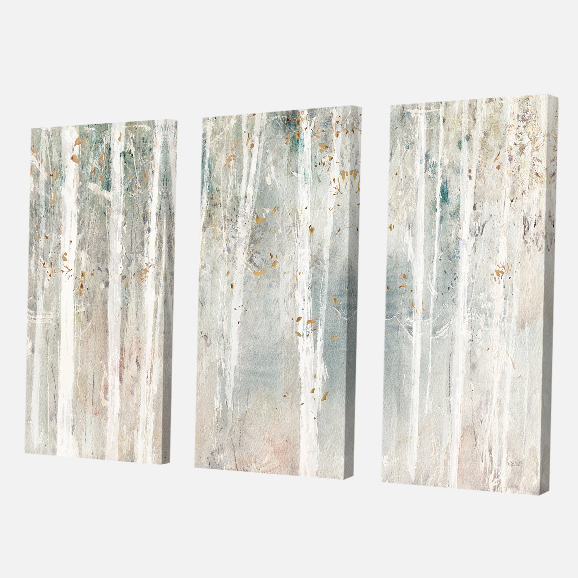 Designart 'A Woodland Walk into the Forest III' Modern Farmhouse Canvas Art - 36x28 - 3 Panels
