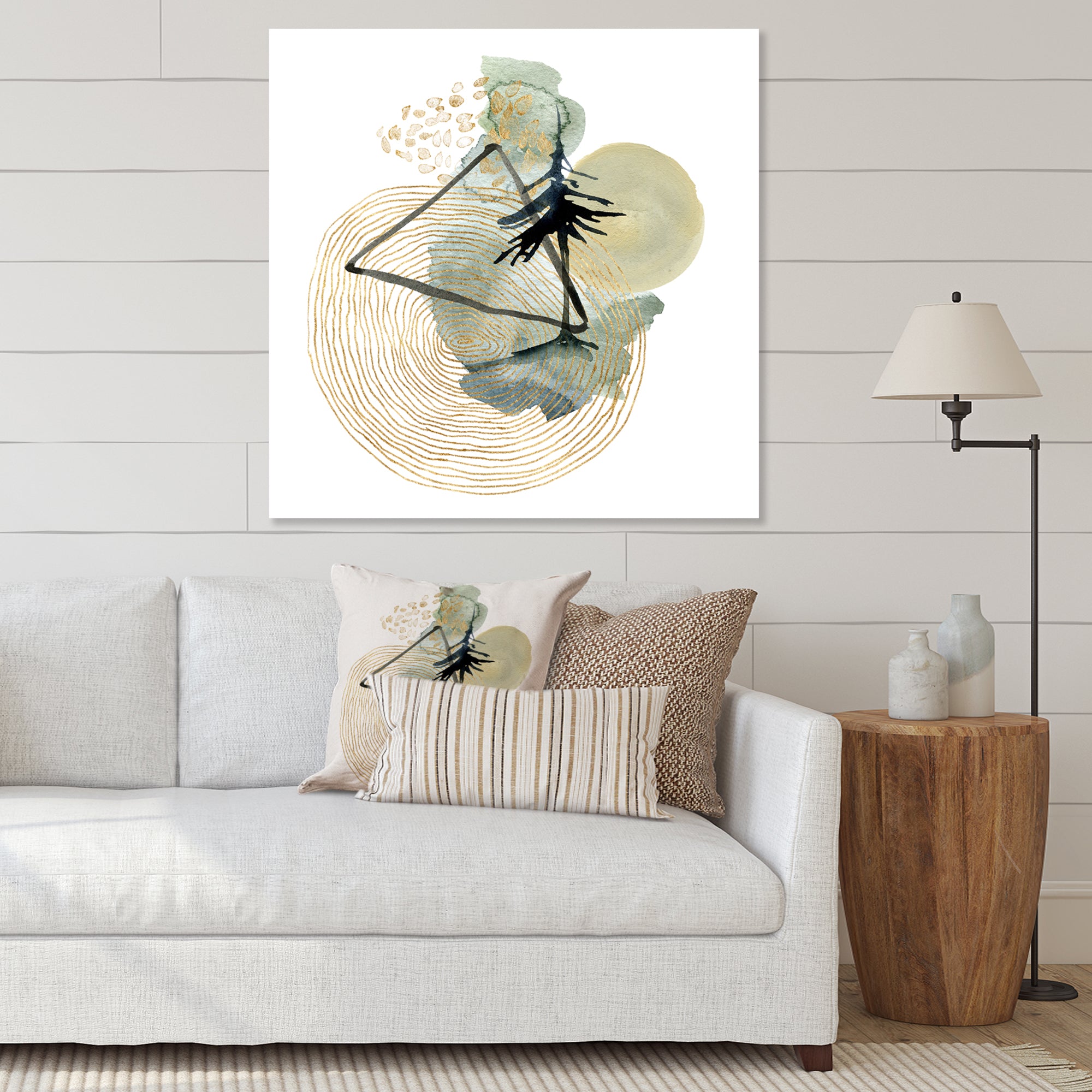 Abstract Landscape Of Mountains Moon and Tree