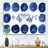 Collection of Astrology Signs On Blue