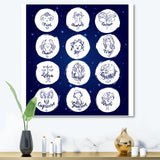 Zodiac Signs On Blue