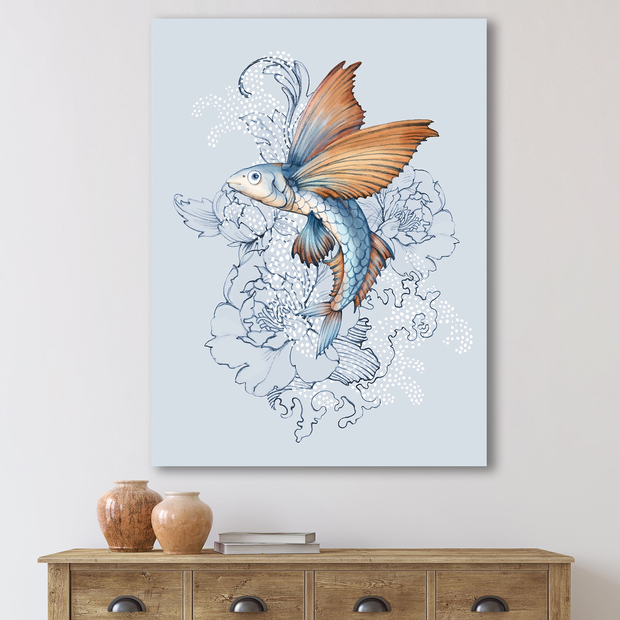Flying Fish On Peonies